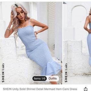 Shein dress, midi, light blue, NWT, small